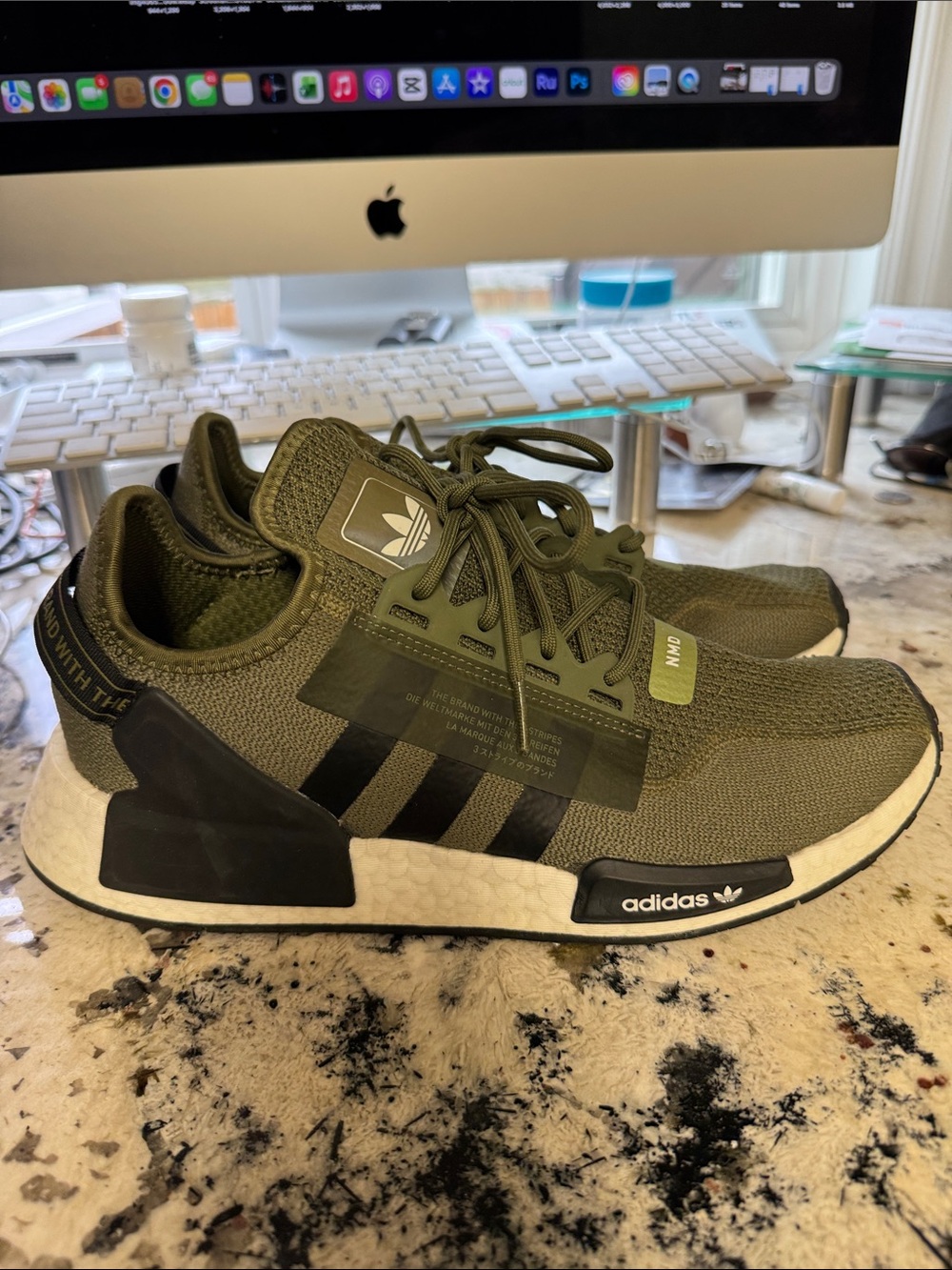 adidas NMD R1 Sneakers - Olive Green with Black Accents